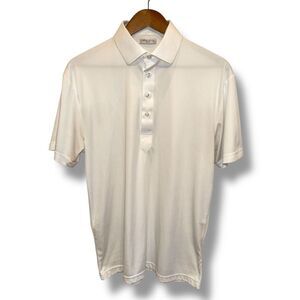 Collars & Co White Performance Dress Collar Polo Shirt Sz M